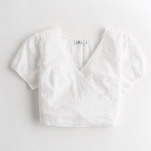 Hollister Wrap-Front Cap Sleeve Shirt